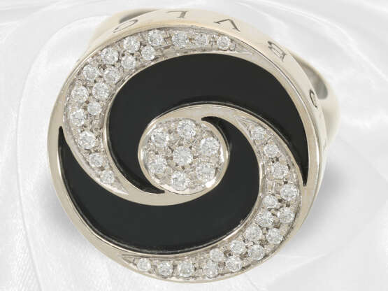 Ring: hochwertiger italienischer Markenschmuck Bvlgari "Optical Spinning" Ring, 18K Weißgold - фото 1