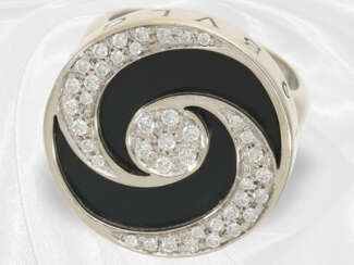 Ring: hochwertiger italienischer Markenschmuck Bvlgari "Optical Spinning" Ring, 18K Weißgold
