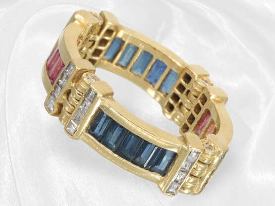 Ring/Armband: äußerst ausgefallene Designer-Goldschmiedearbeit mit Diamanten, Rubinen und Saphiren besetzt - Foto 5