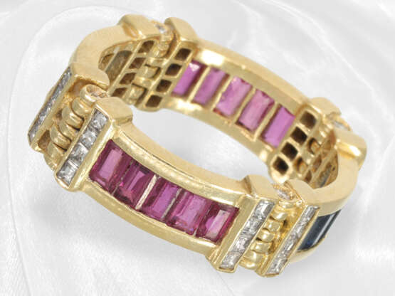 Ring/Armband: äußerst ausgefallene Designer-Goldschmiedearbeit mit Diamanten, Rubinen und Saphiren besetzt - Foto 6