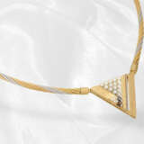 Kette: Handgearbeitetes Designer-Collier mit Brillant/Perlen-Wechselschließe, moderne Goldschmiedearbeit - photo 3