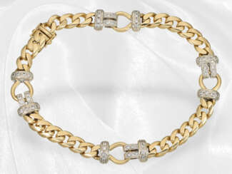 Armband: Massives Brillant-Goldschmiedearmband, Handarbeit aus 18K Gold