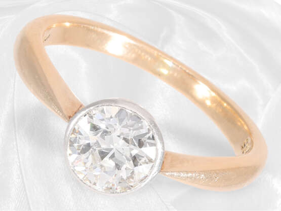 Ring: Antiker Diamant-Goldschmiedering, Altschliff-Diamant von ca. 1ct - Foto 1