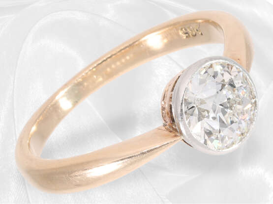 Ring: Antiker Diamant-Goldschmiedering, Altschliff-Diamant von ca. 1ct - Foto 2