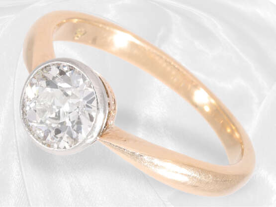 Ring: Antiker Diamant-Goldschmiedering, Altschliff-Diamant von ca. 1ct - Foto 3