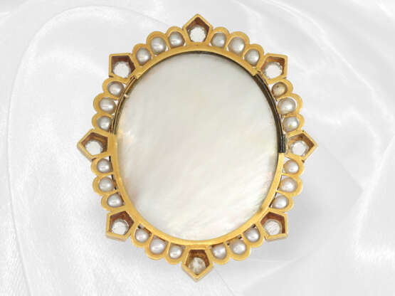 Miniatur: bedeutende Gold-Miniatur mit Perlenbesatz, Alessando Cittadini Rom 1862 - фото 3