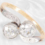 Ring: sehr schöner antiker Goldring mit Diamantbesatz, ca.1,1ct - Foto 1