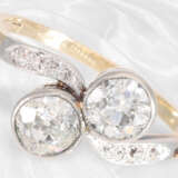 Ring: sehr schöner antiker Goldring mit Diamantbesatz, ca.1,1ct - Foto 3