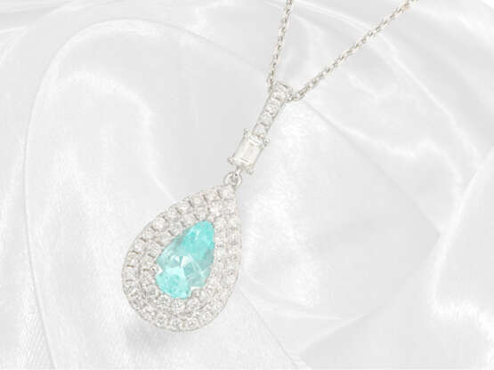 Kette: Wunderschönes Collier mit sehr seltenem Paraiba Turmalin sehr schöner Qualität, ca. 0,77ct - photo 1