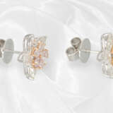 Ohrringe: Sehr wertvoller Ohrschmuck, Darstellung schöner Blüten mit hochwertigem Diamantbesatz, ca. 2,14ct - Foto 5