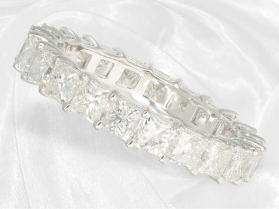 Ring: Ausgefallener, besonderer Diamant-Memoire-Ring aus Platin, Princess-Diamanten von 4,22ct, ungetragen - Foto 1