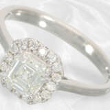 Ring: Feiner Diamant/Brillant-Goldschmiedering, seltener Square Emerald-Cut von 1ct, IGI-Report, neuwertig - photo 1
