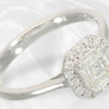 Ring: Feiner Diamant/Brillant-Goldschmiedering, seltener Square Emerald-Cut von 1ct, IGI-Report, neuwertig - Foto 3
