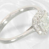 Ring: Feiner Diamant/Brillant-Goldschmiedering, seltener Square Emerald-Cut von 1ct, IGI-Report, neuwertig - photo 4