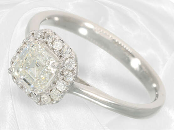 Ring: Feiner Diamant/Brillant-Goldschmiedering, seltener Square Emerald-Cut von 1ct, IGI-Report, neuwertig - photo 5