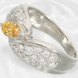 Ring: Neuwertiger und raffiniert gefertigter Brillant/Diamant-Goldschmiedering, oranger Fancy-Diamant von ca. 0,46ct - Foto 5