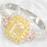 Ring: Ungetragener, sehr hochwertiger Fancy-Brillant/Diamantring, Mittelstein von 1,02ct, insgesamt 1,73ct - фото 3