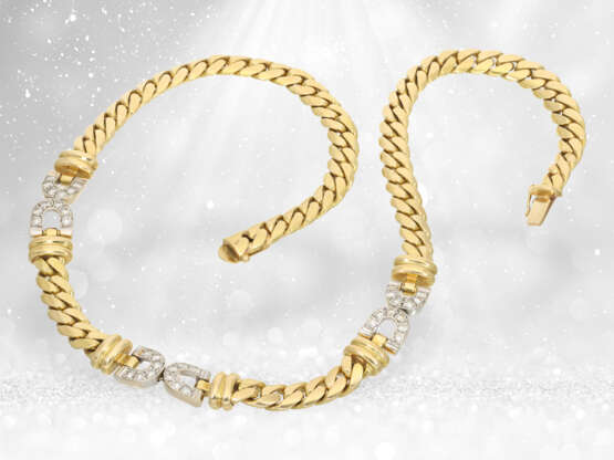Schweres Brillant-Goldschmiedecollier mit passendem Armband, Handarbeit aus 18K Gold, ca. 2,85ct Brillanten - фото 2