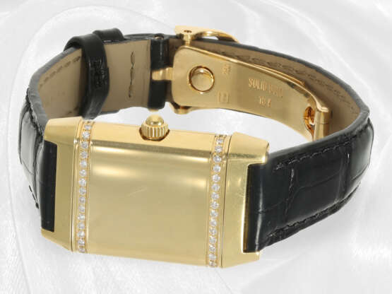 Armbanduhr: Exquisite Damenuhr Jaeger Le Coultre Reverso Ref.265.1.08 in 18K Gelbgold mit Lederband - Foto 5