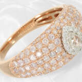Ring: Neuwertiger moderner Diamant/Brillant-Goldschmiedering mit pinken Brillanten, ca. 1,23ct - фото 3