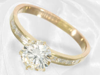 Exquisiter Brillant/Diamant-Ring, beeindruckender Brillant mit fantastischem Feuer und hoher Reinheit VS, ca. 1,6ct
