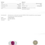Ring: Sehr dekorativer Diamantring mit feinem natürlichen Rubin "Purple Red",4,77ct, Platin, mit GIA-Report - Foto 7