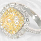 Wertvoller neuwertiger Diamantring mit einem gelben Diamanten von 3ct sowie weiteren Brillanten/Diamanten - photo 3