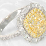 Wertvoller neuwertiger Diamantring mit einem gelben Diamanten von 3ct sowie weiteren Brillanten/Diamanten - Foto 4
