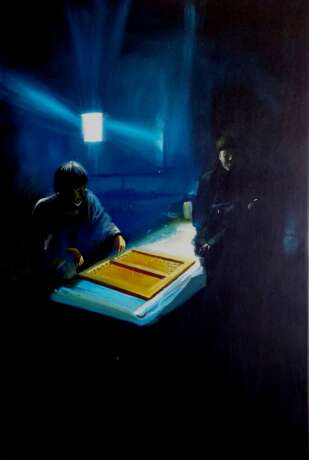 Evening game of backgammon Oil on canvas Surrealism Poltava 2023 - photo 1