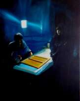 Evening game of backgammon Evening game of backgammon