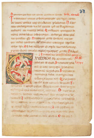 A leaf from a Psalter on vellum - photo 1