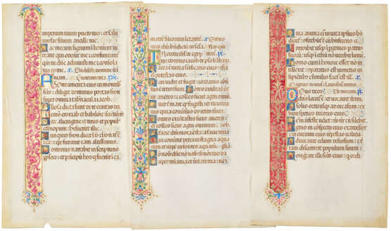 Four leaves from an important illuminated Italian Ferial Psalter - фото 1