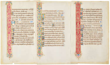 Four leaves from an important illuminated Italian Ferial Psalter