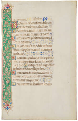 Four leaves from an important illuminated Italian Ferial Psalter - Foto 3