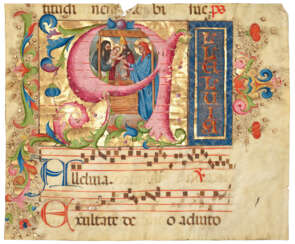 The Presentation in the Temple, on a cutting from a Choirbook