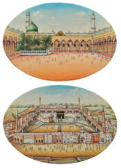 TWO MINIATURE VIEWS OF MECCA AND MEDINA