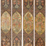 SIX LONG GILT, GESSOED, AND PAINTED CARVED WOOD PANELS - photo 2