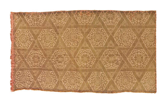 A MONGOL `CLOTH OF GOLD` SILK AND METAL-THREAD LAMPAS PANEL - фото 1