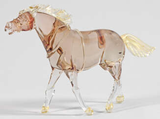 Glasskulptur eines Pferdes