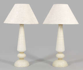 Paar große Murano-Tischlampen