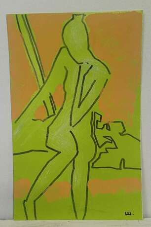 У рояля Андрей Шилов Colored paper Marker Abstract art Nude art Russia 2023 - photo 1