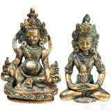 Zwei kleine vergoldete Bodhisattvas, Nepal, 19. Jhdt. - Foto 1