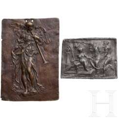 Zwei Renaissanceplaketten, Bronze und Blei, deutsch, spätes 16. Jhdt.