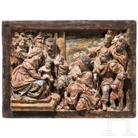Relief "Die Anbetung der Könige" (Christi Geburt), Spanien, um 1620 - Foto 1