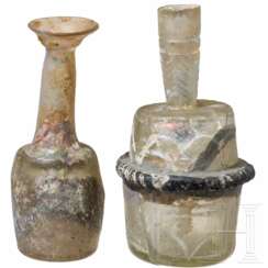 Zwei Enghalsflaschen, Naher Osten, 3. - 4. Jhdt. n. Chr.