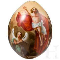 Porzellan-Ei (Osterei) mit der Auferstehung Christi, Russland, wohl St. Petersburg, Kaiserliche Porzellanmanufaktur, Anfang 20. Jhdt.