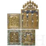 Vier große emaillierte Bronze-Ikonen, Russland, 19. Jhdt. - Foto 1