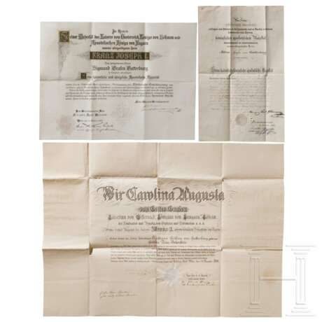 Grafenfamilie von Gatterburg - drei Urkunden, 1858 - 1890 - photo 1