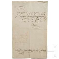 Schreiben an Feldmarschall Bellegarde mit Autographen von Metternich und Radetzky, Wien, Februar/März 1812