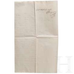 Feldmarschall Karl Philipp zu Schwarzenberg - eigenhändig signierter Brief, Frankfurt, 15.11.1813
